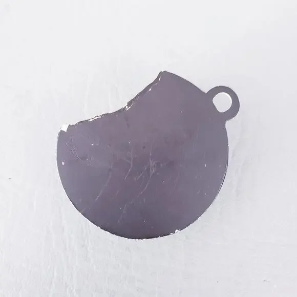 1970s Vintage Pie Slice, Moonpie, Apple Core Necklace Pendant Novelty Food Charm - Picture 8 of 8